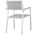 thumbnail image 5 of Side Dining Chair and Table Set, White Light Gray, Metal, Outdoor Patio Balcony Cafe Bistro Garden Hospitality Restaurant, Modern Contemporary HB32680, 5 of 7