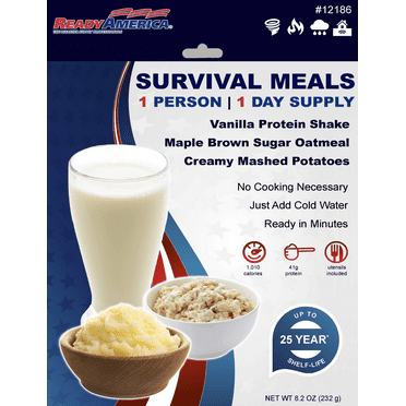 Ready America, 24 Hour Emergency Meal Kit, 1 Person, Emergency Food, by Auguson Farms, 1 Pack