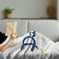 thumbnail image 3 of David Soft Flannel Fleece Throw Blanket, Hand Drawn Lettering Design with Traditional Male Name on Dotted Background, Cozy Plush for Indoor and Outdoor Use, 50" x 70", Dark Blue Mustard, by Ambesonne, 3 of 5