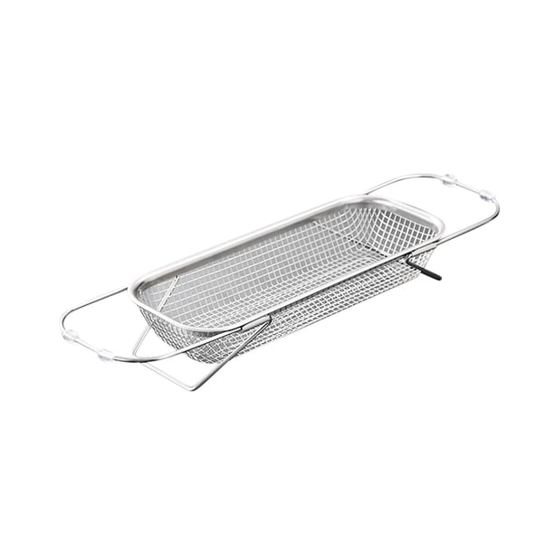 Cesta plegable de acero inoxidable para fregadero, lavabo retráctil para verduras | Escurridor de fregadero extensible para secar platos | Escurridor sobre el fregadero para tazas, platos y ollas |