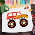 thumbnail image 7 of 4PCS Monster Truck Stencil - 8.3x11.7 inch Reusable Plastic PET Large Wheel Drawing Template with Skull Pattern and Vehicle Theme, 7 of 7