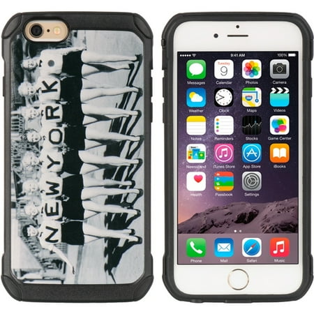 Insten Cityscape Series Black TPU + PC Hybrid Protective Case Uptown Girl Nyc For Apple iPhone 6s Plus / 6 (Best Iphone Screen Repair Nyc)
