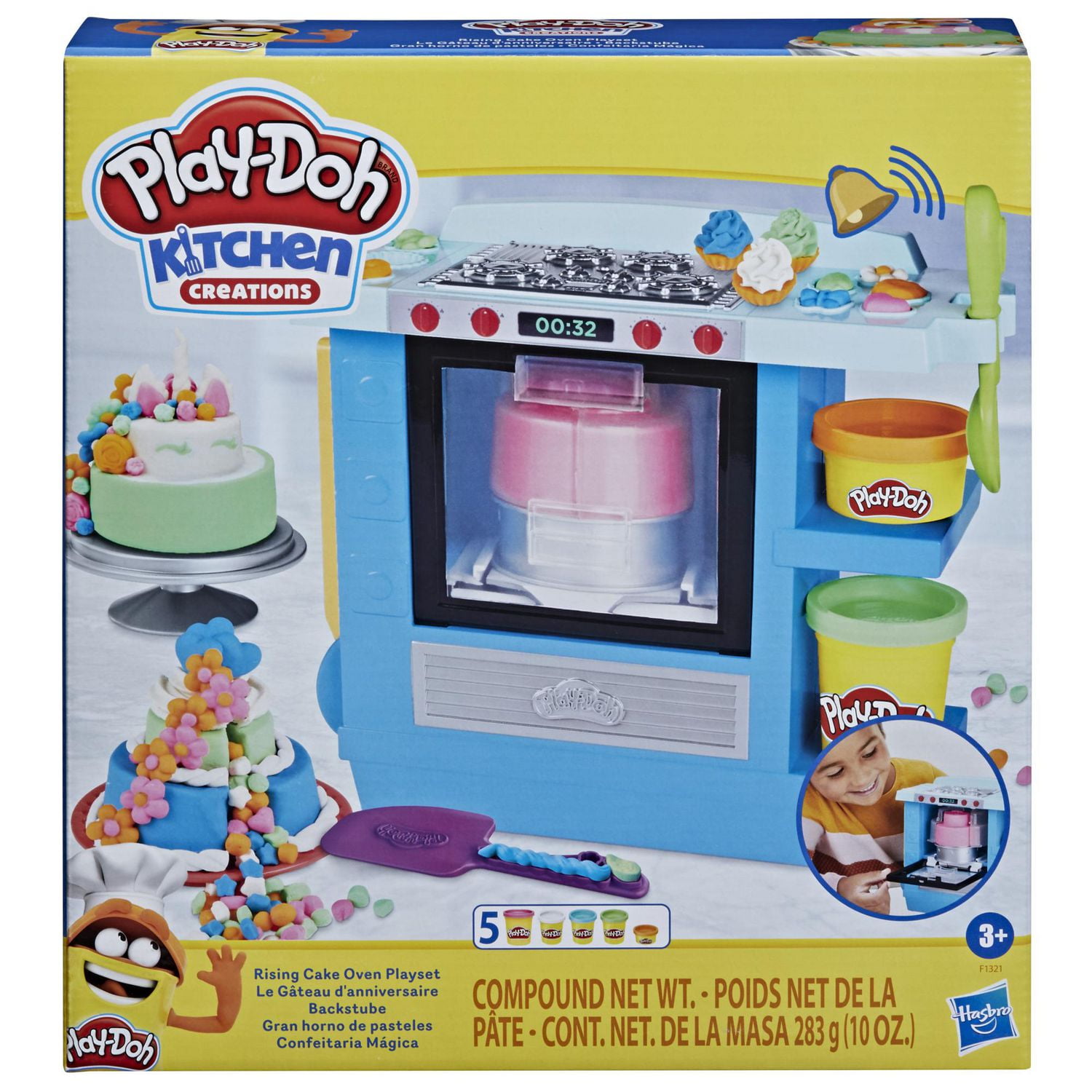 Play-Doh Kitchen Creations Le Gâteau d'anniversaire avec 5 couleurs de pâte à modeler