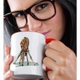 thumbnail image 2 of 3drose, Giraffe Drinking Water, 15oz Two-tone Red Mug, 2 of 6