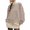 Beige, variant on breaise Women Sweatshirt Casual Long Sleeve Cropped Shirt Oversize Crewneck Solid Pullover Tee Spring Holiday T-Shirt Blue,S