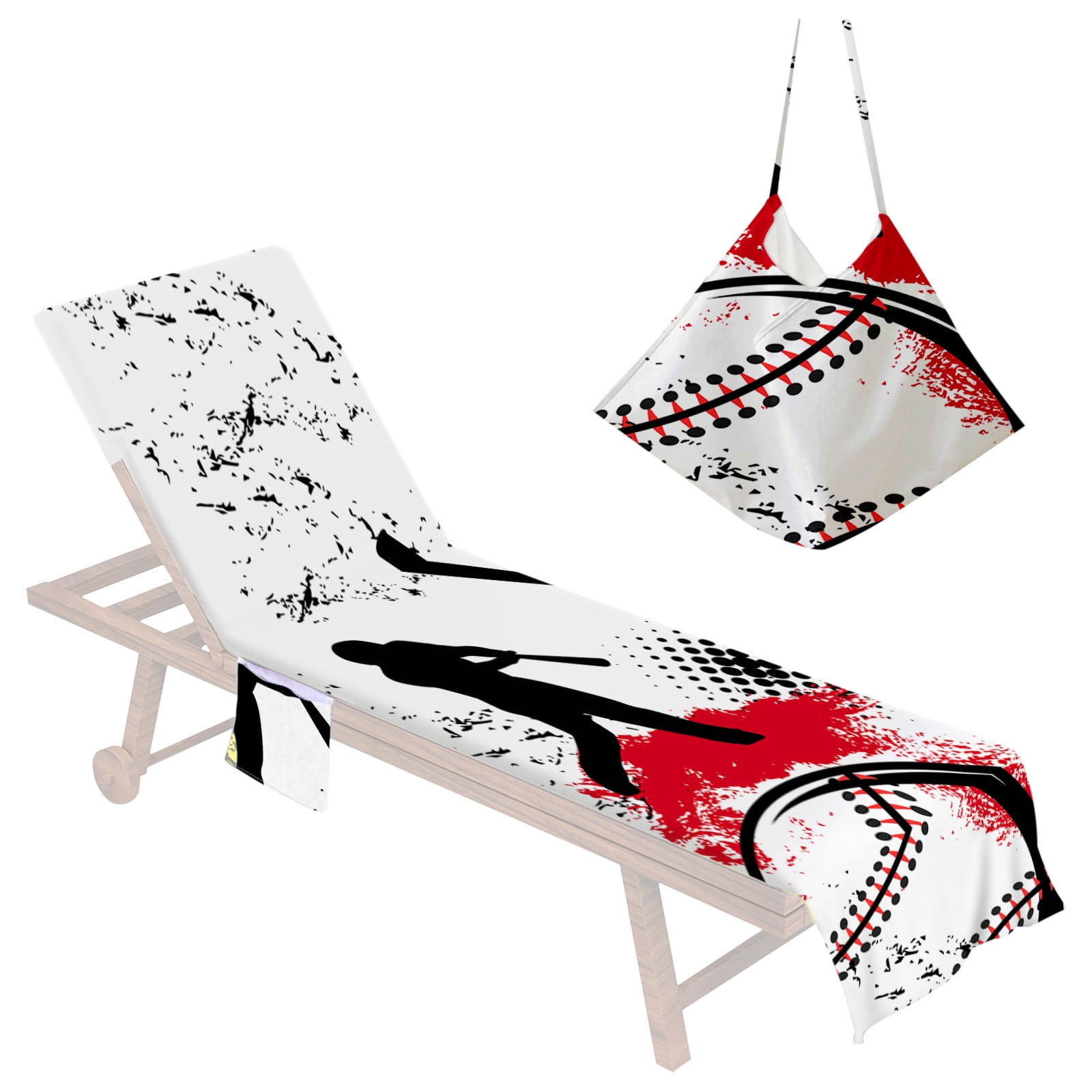 Midsumdr Beach Chair Towel with Side Pockets,Microfiber Chaise Lounge