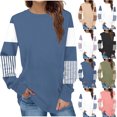 thumbnail image 6 of Oalirro Womens Fashion Top Casual Solid Crewneck Long Sleeve Shirts Tunic Tops, 6 of 6