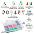 thumbnail image 4 of DIY Christmas Bracelet Making Kit Including Glass Round & Polymer Clay Disc Beads Wreath & Sock Alloy Enamel & Aluminum Bell & Polycotton Tassel Pendant Mixed Color 1053Pcs/box, 4 of 6