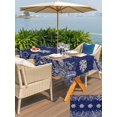 thumbnail image 4 of Outdoor Tablecloth with Umbrella Hole and Zipper, Navy Blue Snowflake Christmas Rectangle Table Cloth 52x70 Inch Waterproof Tablecloth, Rustic Xmas Botanical Picnic Table Cover for Patio Camping, 4 of 7