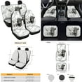 thumbnail image 4 of Yuyamidu White Marble Print Car Seat Covers Full Set with Carpet Mats Highland Cow Steering Wheel Cover Seat Belt Cover Coaster Gear Shift Knob Cover Set Universal Fit, 15 Piece, 4 of 6