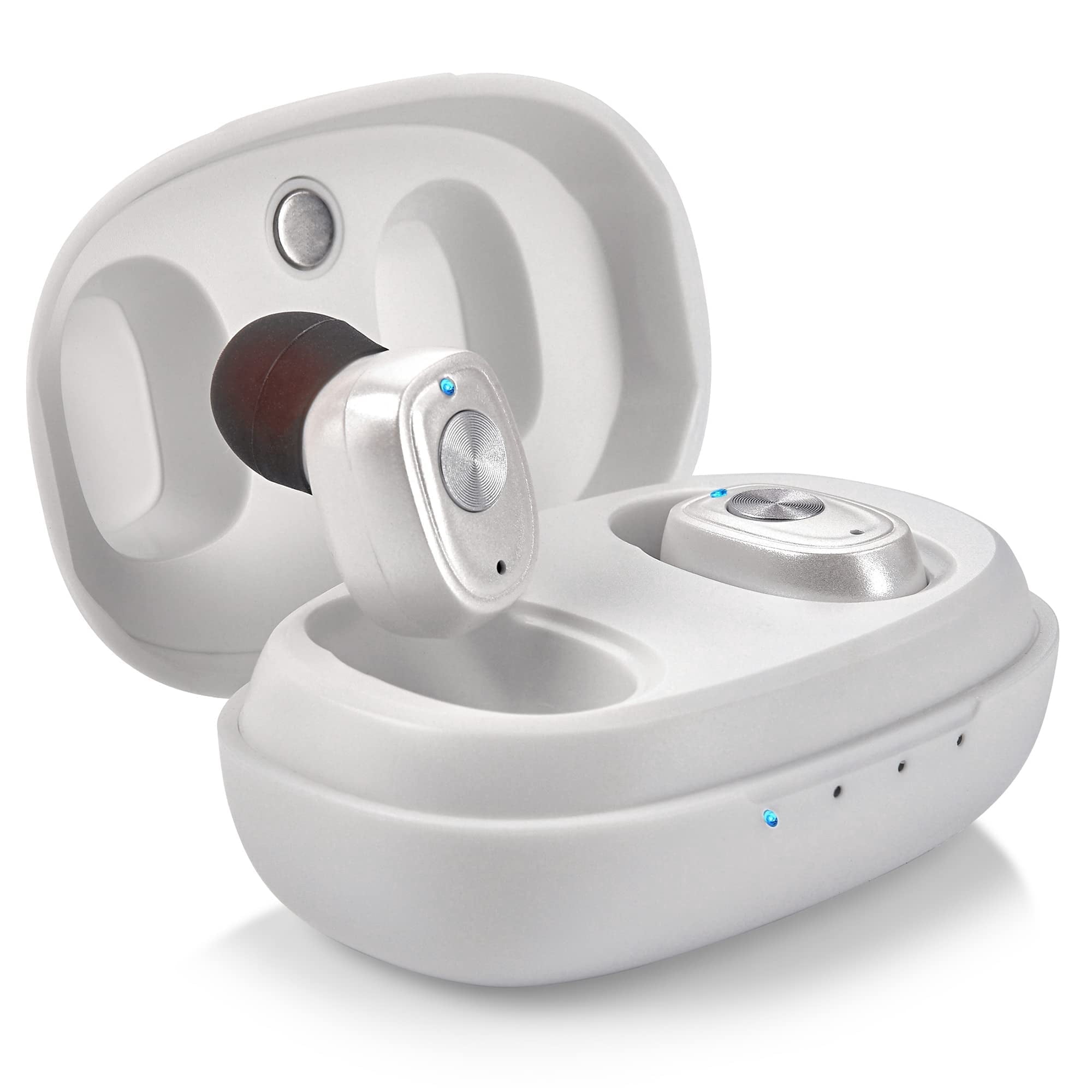MEDca Rechargeable Hearing Amplifier Pair W/ Noise Cancelling, for Seniors & Adults - White