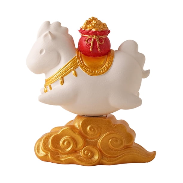 Estatua de caballo pequeña figura de resina dibujos animados Feng Shui regalo año del caballo decoración Bolsa de dinero