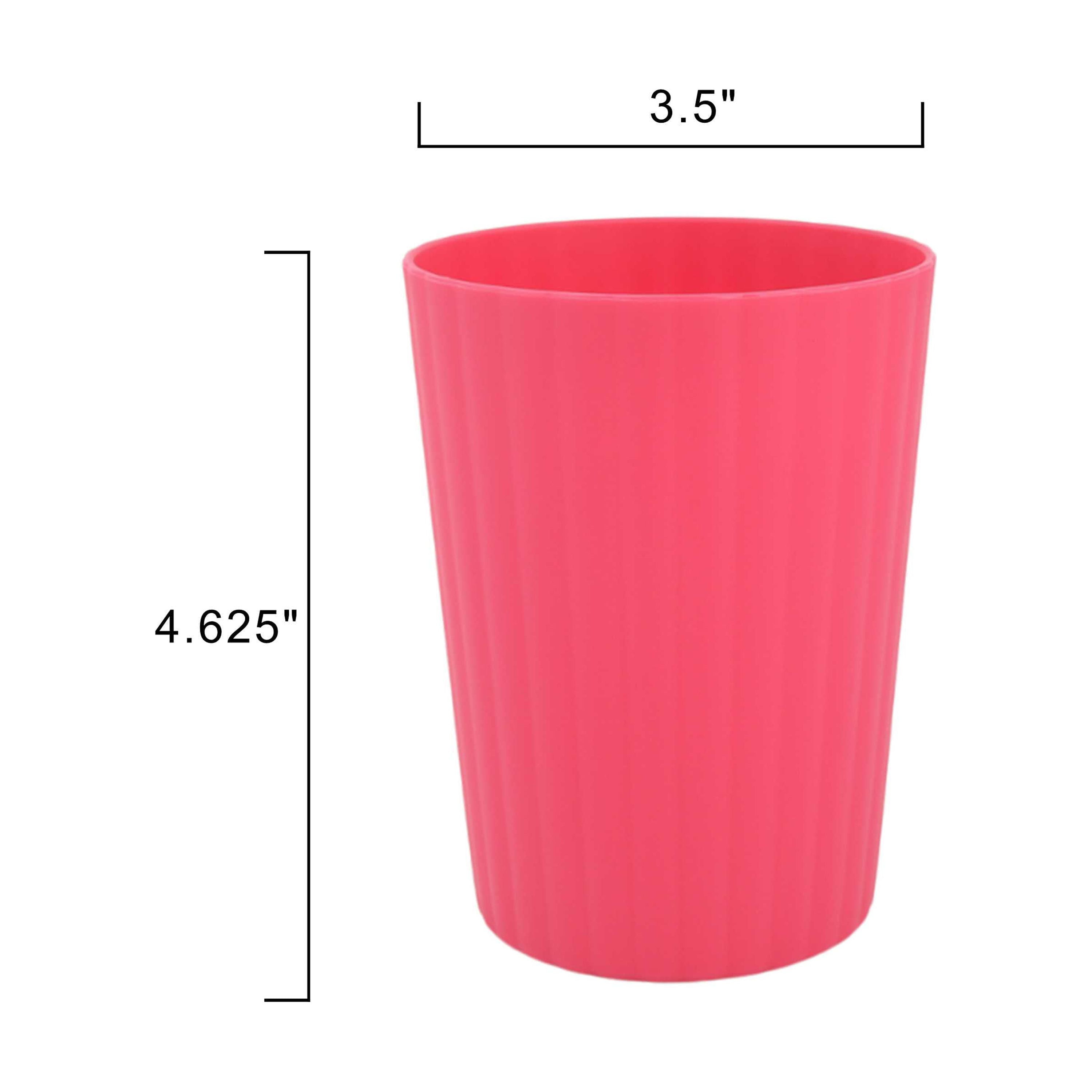 (4 pack) Mainstays - Blue Round Plastic Tumbler, Ribbed, 18-Ounce
