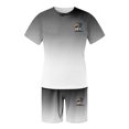 thumbnail image 3 of toraway Mens Suits 2 Piece Autumn Men's Summer Tracksuit Plus Size Short Sleeve O Neck Athletic Suit Casual Color Block Drawstring Waist Tracksuit Set M, 3 of 4