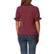 thumbnail image 3 of INSPIRAR CHIC Blusa de Mujer con Cuello Peter Pan en Contraste y Mangas Cortas, Botones, Color Rojo Vino, 3 of 6