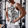 thumbnail image 5 of Fuzoiu Skeleton Book Lover Print Men's Workout Tank Tops,Sleeveless Gym Shirt Quick Dry,Fitness Bodybuilding T-Shirt,Muscle Athletic Workout Tee-X-Large, 5 of 7