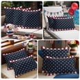 thumbnail image 2 of 2 Pack Outdoor Waterproof Throw Pillows,Independence Day Patriotic Stars on Blue Decorative Square Pillow Case Patio Pillows for Chair Couch Sofa 16x16in, 2 of 9