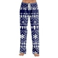 thumbnail image 7 of Dwralegc Christmas Pajama Pants Women Matching Snowflake Printed Winter Drawstring Pajama Bottoms Sleepwear Elastic Waist Comfy Pj Pant Wide Leg Loose Fit Holiday Pants with Pockets Navy M, 7 of 7