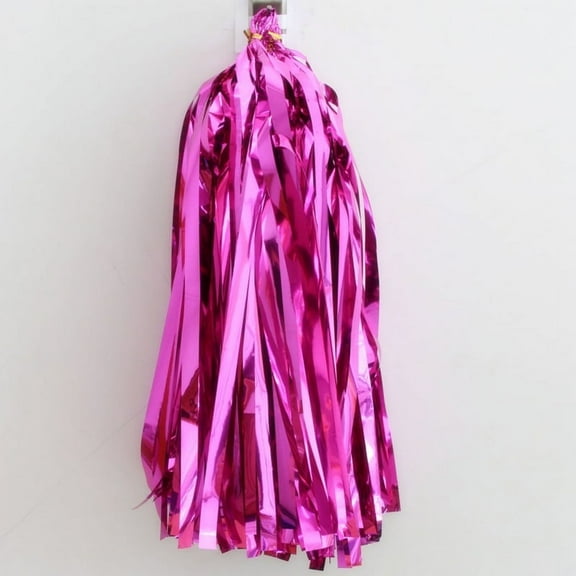 Nvzi-c Rose Aluminum Foil Tassel Garland 25 Pcs, Tissue Paper Tassels Garland Banner for Party Birthday Wedding Decoration Baby Shower Table Decor