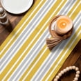 thumbnail image 4 of Table Runners 70 Inches Long, Ginger Yellow Stripes Cotton Linen Kitchen Dining Coffee Table Runner for Party Home Decor, Modern Minimalist Horizontal Lines Tabletop Dresser Scarves 13x70 Inch, 4 of 9
