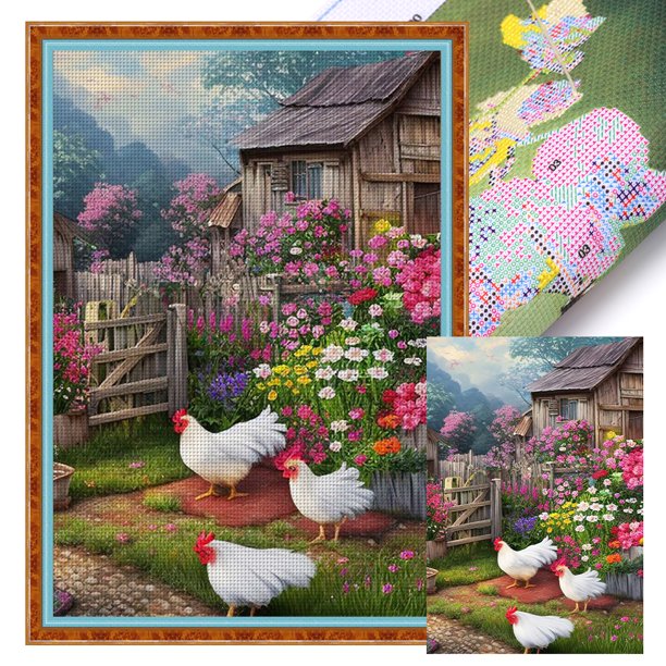 Hilo Algodón Ecológico Btafrte Bordado 11CT 3 Hebras Impresión 40x60cm Kit Serie Paisaje Punto Cruz