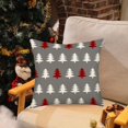 thumbnail image 3 of Christmas Tree Deer Grey Red Throw Pillow Covers Set of 2, 20 x 20 Inch Reindeer Snowflake Xmas Winter Holiday Pillows Cushion Case Geometry Decoration for Sofa Couch, 3 of 6