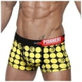thumbnail image 3 of HUPOM Men'S Underwear Underwear For Men Pack Low waist Elastic Waist Printed Briefs Yellow L, 3 of 4