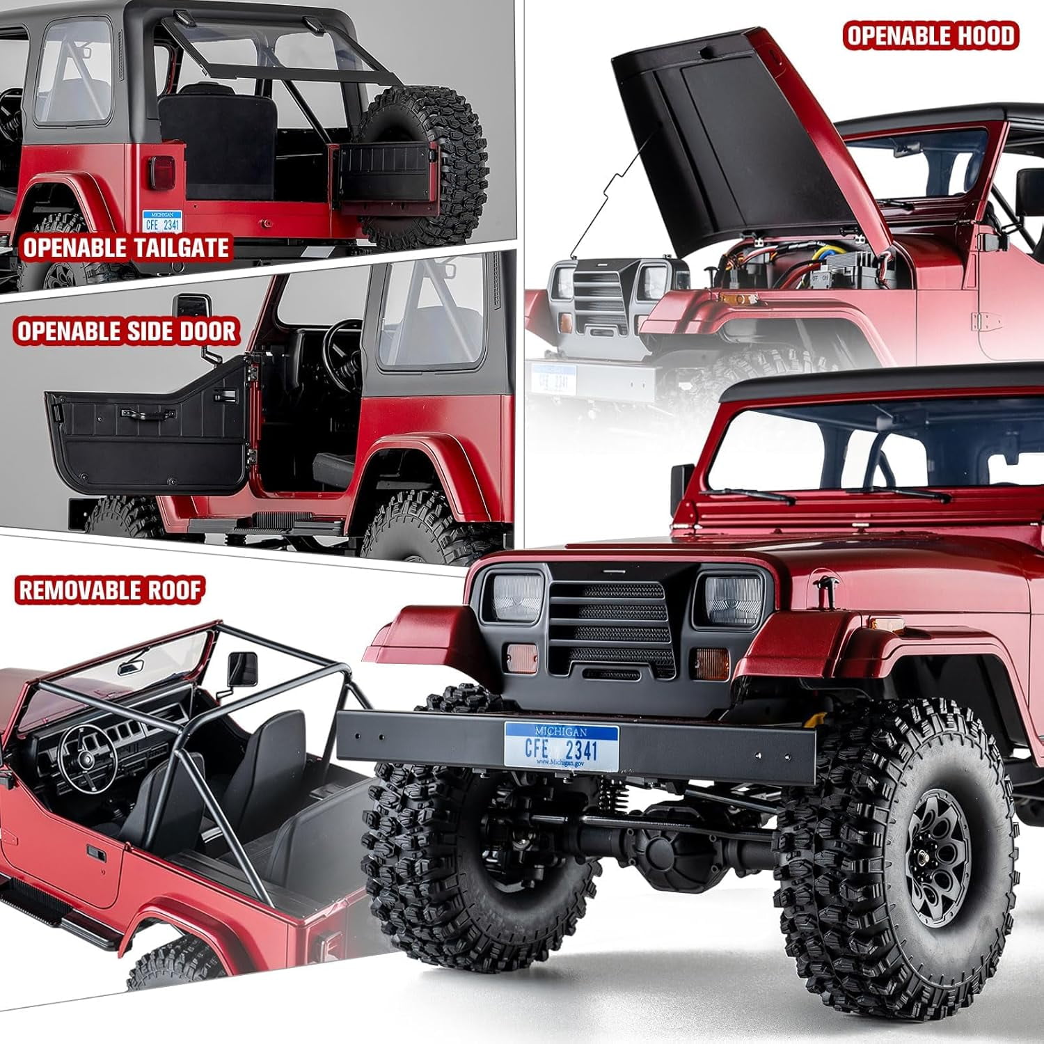 Rochobby Mashigan 1/10 RC Crawler, RC Rock Crawler Removable Details 15km/h, Remote Control Cars with Full Car Ball Bearing for Adults Need to Complete with Battery