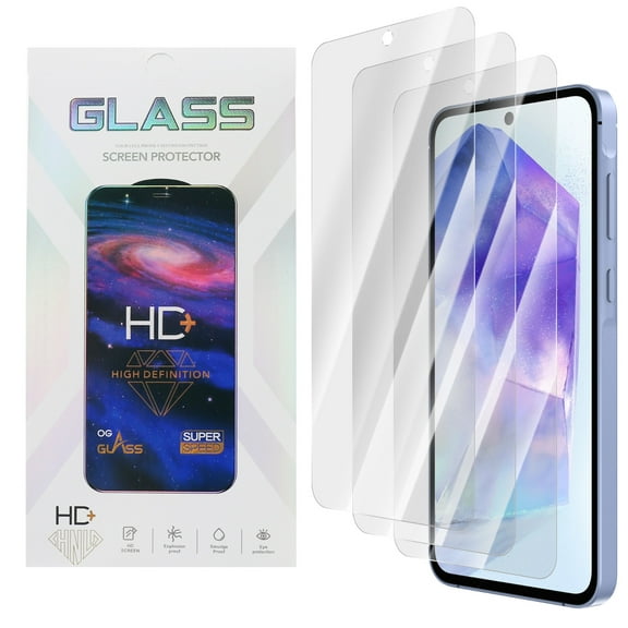 Innens 3Pcs for Samsung Galaxy A15/A25/A55 5G 6.5inch Screen Protector Tempered Film, Clear