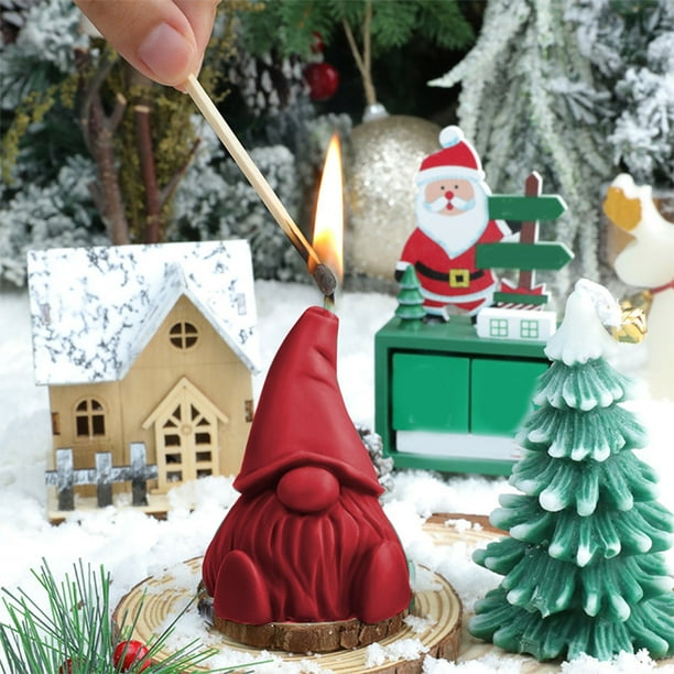 Vela Perfumada de Papá Noel | Decoración Navideña de Cera Roja y Verde | Vela de Aromaterapia de Larga Duración con Cera de Soja y Aromas de Ylang-Ylang, Rosa, Jazmín y Osmanto | Regalo Navideño para