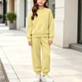 thumbnail image 2 of Hvogkswy Boys Girls Sweatsuit Solid Kids Sweat Suits Long Sleeve Crewneck Pullover Sweatshirt & Jogging Pant Fall Fashion Tracksuits, 2 of 9