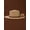 Camel (Light Brown), variant on Straw Boater Hat for Women, Wide Brim Sun Hat with Floral Detail, Boho Beach Hat, Summer Vacation Headwear, Garden Party Accessory