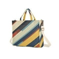 thumbnail image 7 of FORMRS Womens Corduroy Tote Bag Crossbody Shoulder Handbag with Pocket, Retro Colorful Stripes, 7 of 7