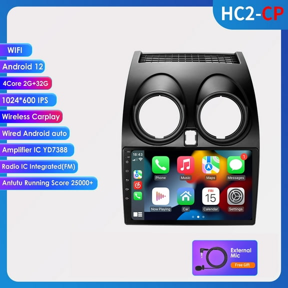 9" Android 12 Apple Carplay Wifi 2 32GB Car Stereo Radio GPS Navigation Player For Nissan Qashqai 2006-2013