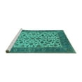 thumbnail image 2 of Ahgly Company Machine Washable Indoor Square Oriental Turquoise Blue Traditional Area Rugs, 6' Square, 2 of 4