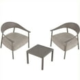 thumbnail image 5 of Modern 2-Piece Accent Chair Set with Coffee Table – Warm Grey PP & Steel Frame Sofa Set, Soft Cushioned Seating for Living Room, Lounge, Balcony, 5 of 12