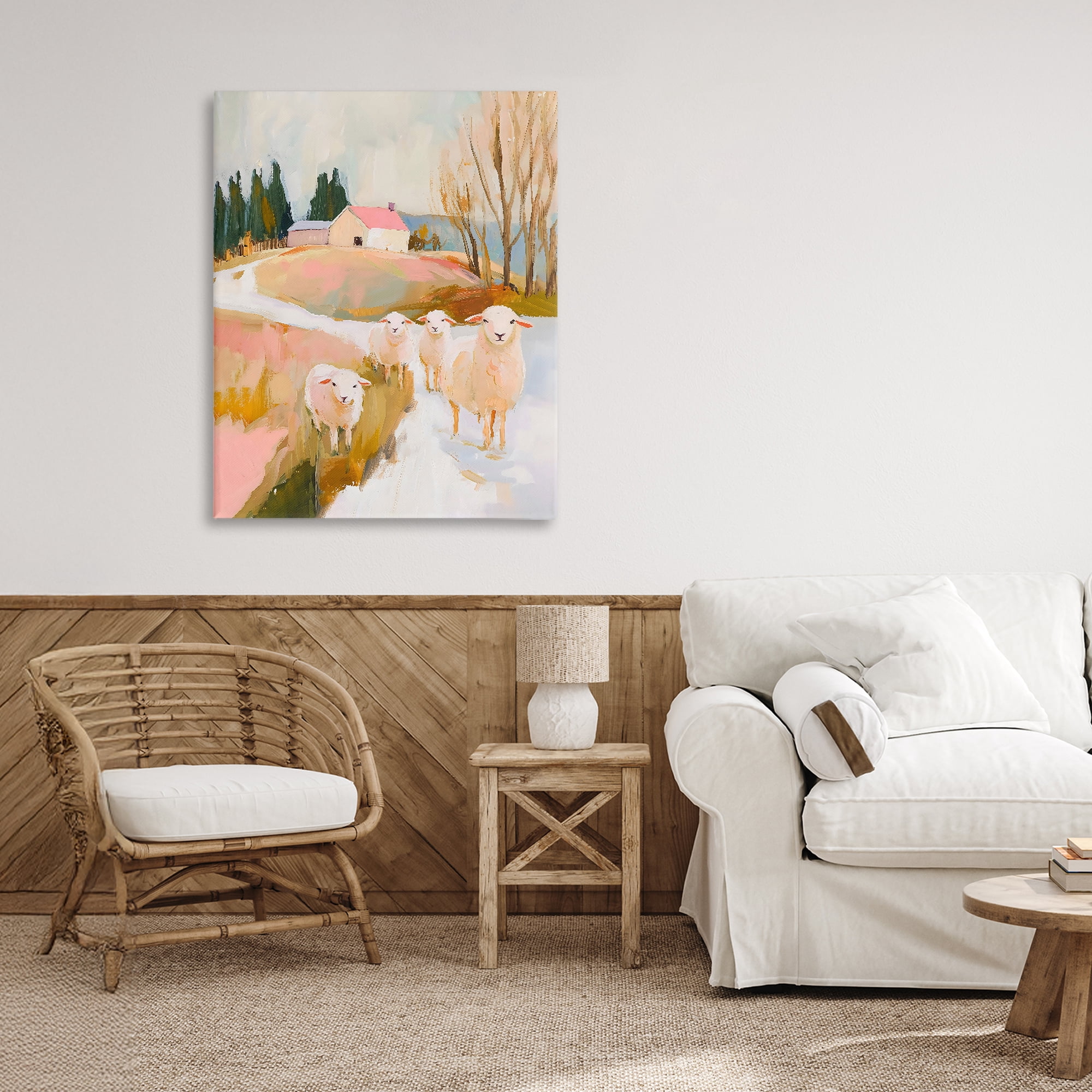 Stupell Industries Sheep on the Roadside Pasture Canvas Wall Art, design by The Prints Vibe