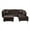 Brown Lint-R, variant on Hommoo Lint &PVC Living Room Furniture Sets Sectional Sofa Couch Sets, Modern L Shaped Sectional Sofa Set, Brown(No Ottoman)
