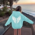 thumbnail image 3 of Kiijoy Girls Graphic Hoodie Casual Wing Print Long Sleeve Hooded Sweatshirt, Sizes 1-13, 3 of 6