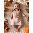 thumbnail image 3 of Toddler Baby Girls Thanksgiving Outfit Sleeveless Turkey/Rolls Embroidery Tank Dress Bowknot A-line Striped Dress Cute Fall Clothes, 3 of 8