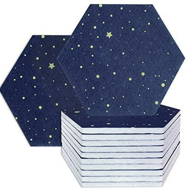 Paquete de 12 Paneles AcúSticos Hexagonales de Estrellado, Acolchado una Prueba de Sonido, Panel Absorbente de Sonido para Tratamiento AcúStico de Estudio
