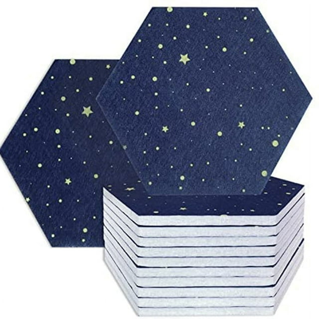 Paquete de 12 Paneles AcúSticos Hexagonales de Estrellado, Acolchado una Prueba de Sonido, Panel Absorbente de Sonido para Tratamiento AcúStico de Estudio