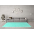 thumbnail image 3 of Ahgly Company Machine Washable Indoor Rectangle Oriental Turquoise Blue Industrial Area Rugs, 5' x 8', 3 of 4
