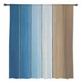 thumbnail image 2 of Blue Brown Semi Sheer Curtains Drapes for Living Room, Bedroom, French Doors Window 54 Inches Long, Gradient Wood Grain Farmhouse Country Rod Pocket Chiffon Curtain Drapery Voile Draperies Panel, 2 of 6
