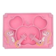 thumbnail image 1 of 1 Set of Baby Silicone Tableware Dish Plate Baby Dinner Plate Fork Spoon Set, 1 of 6