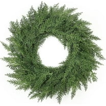 13.78 inch Lush Artificial Christmas Wreaths for Front Door Christmas Decorations Real Touch Faux Cedar Wreath Winter Wreath Large Wreaths for Windows Outdoor Indoor Walls Home Xmas Holiday Decor