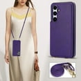 thumbnail image 4 of Crossbody Wallet Case for Samsung Galaxy S25, RFID Blocking Premium PU Leather Shoulder Strap Lanyard Shockproof Magnetic Cover with Card Holder Kickstand Case for Samsung Galaxy S25, Purple, 4 of 8