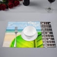 thumbnail image 2 of MKHERT Green Leaf Guitar with Tropical Sea Beach Placemats Table Mats for Dining Room Kitchen Table Decoration 12x18 inch,Set of 4, 2 of 4