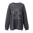 thumbnail image 3 of TGPMGRZ Women's Grandma Sweatshirts The Grandma Code Crew Neck Long Sleeve Shirts Pullover Tops #03 Grey, Size L, 3 of 3