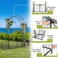thumbnail image 3 of Garden Arch Trellis, Outdoor Trellis with Gate and Planter Box, Metal Arch for Climbing Plants, Black Arbors and Trellises, 78"W X 19.7"D X 86.2"H, 3 of 8